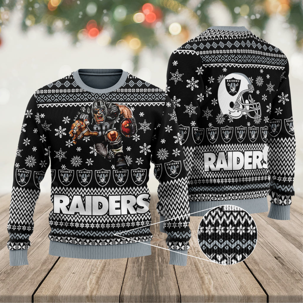 Raiders Ugly Sweater, Raiders Ugly Christmas Sweater 3D, Presents For Christmas