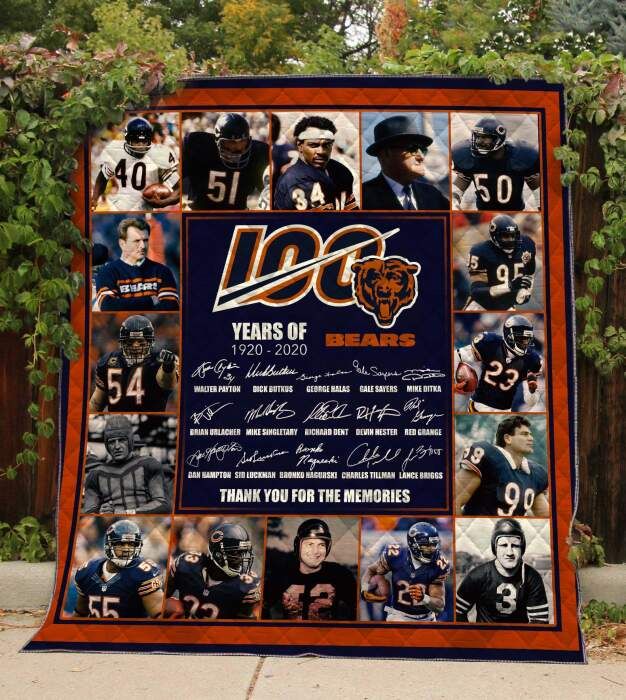 Chicago Bears 1 Years Anniversary 3D Quilt Blanket, Fleece Blanket