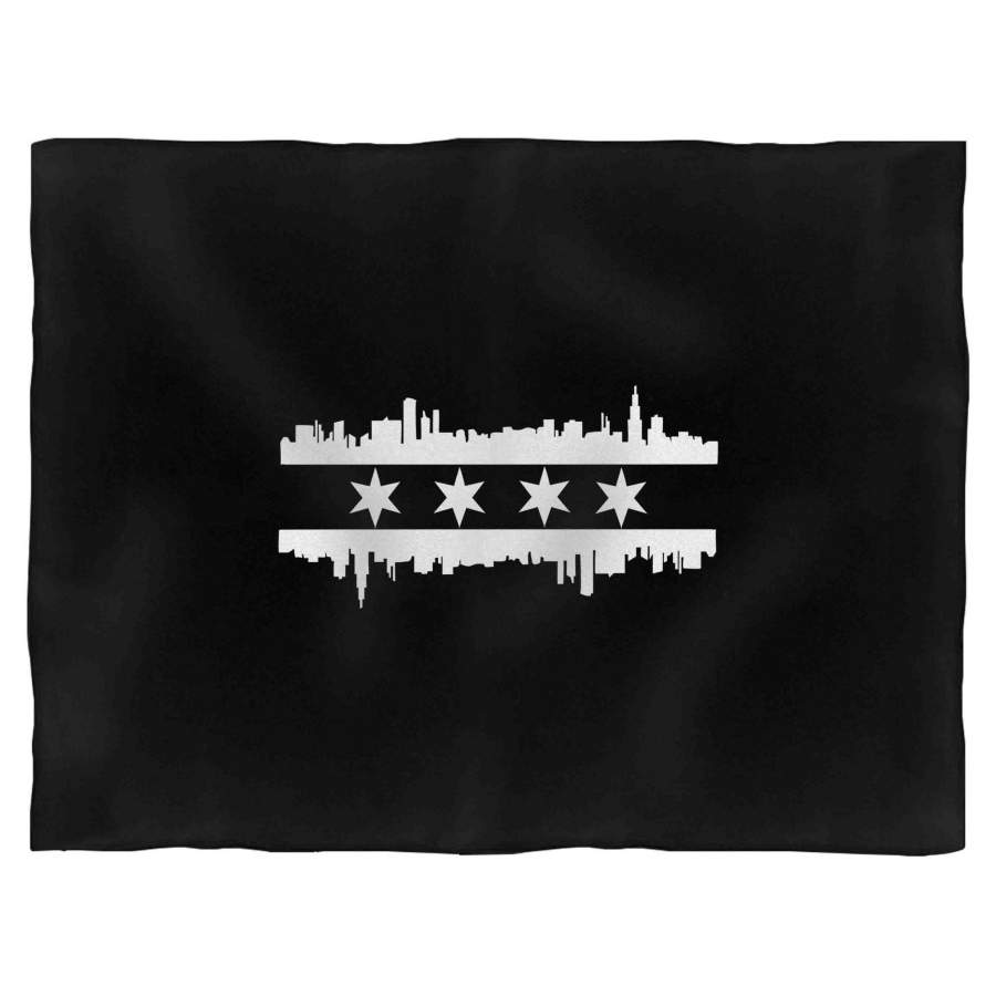 Chicago Skyline Chicago Blackhawks Blanket