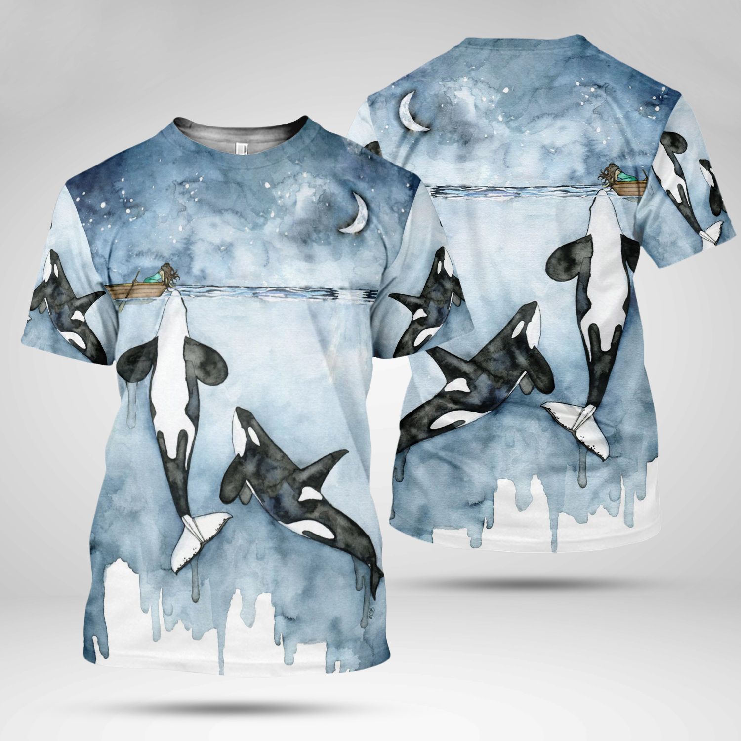 Two Whales In The Sea T-Shirt – TMHTS0002