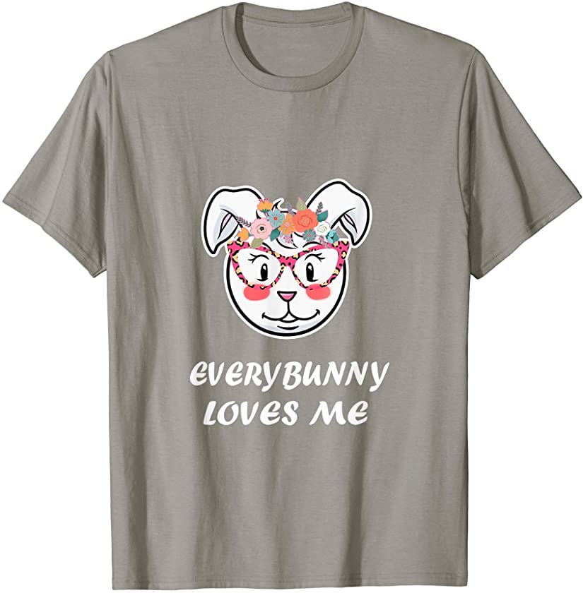 Easter Bunny Face Leopard Glasses Everybunny Loves Me Gift T-Shirt