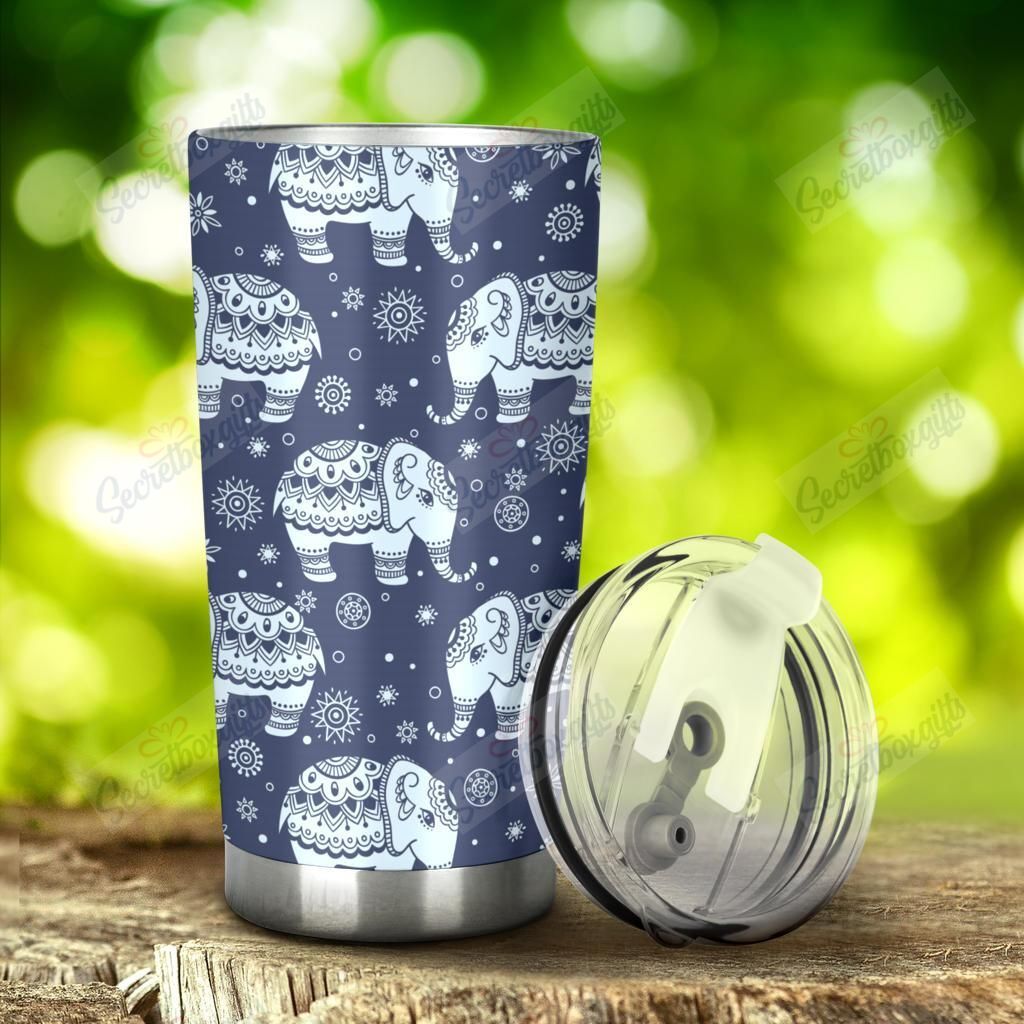 Personalized Elephant Tribal Design Pattern Nc1111608Cl Stainless Steel Tumbler Customize Name, Text, Number