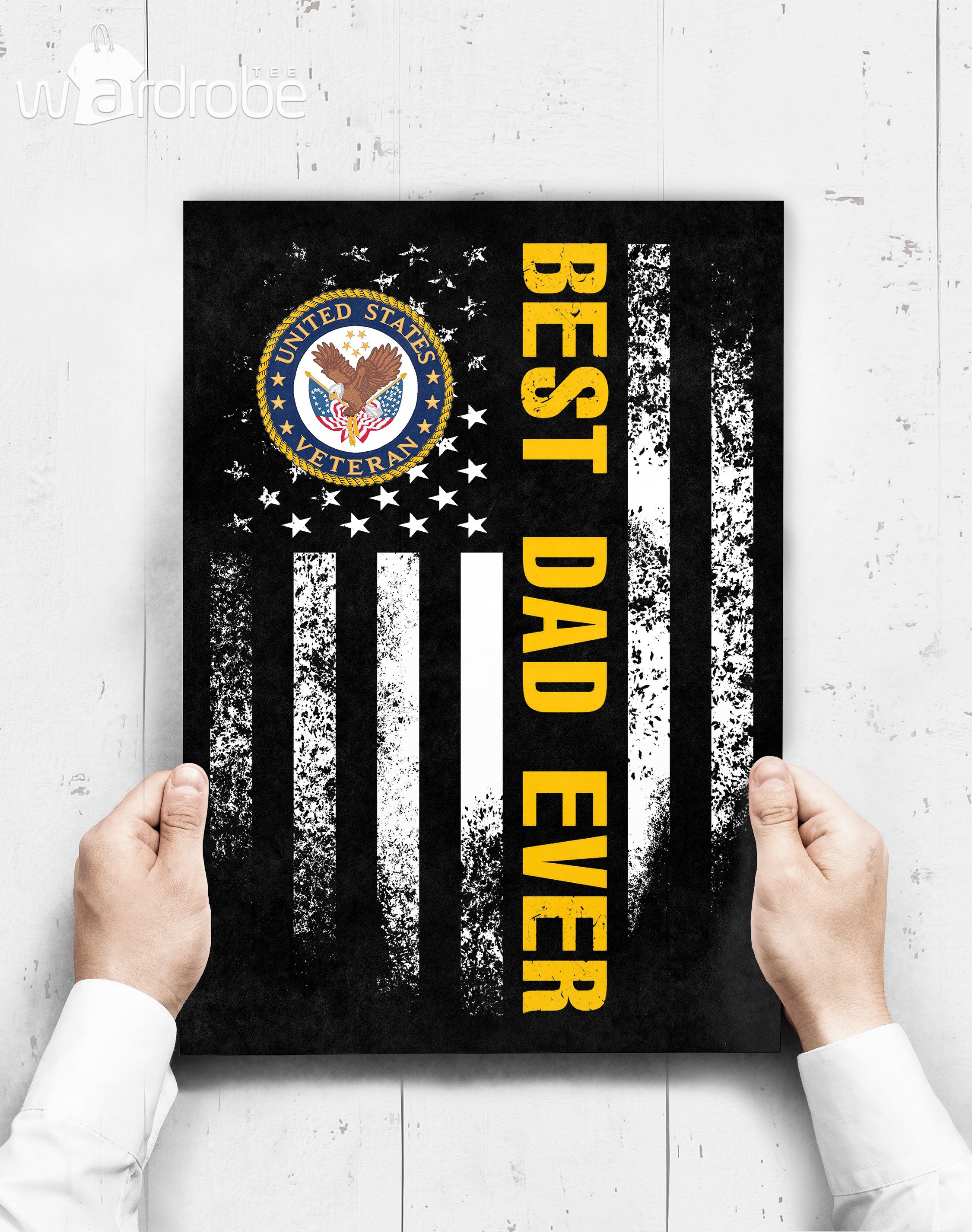 Custom Poster Best Dad Ever United State Veteran – Gift For Dad