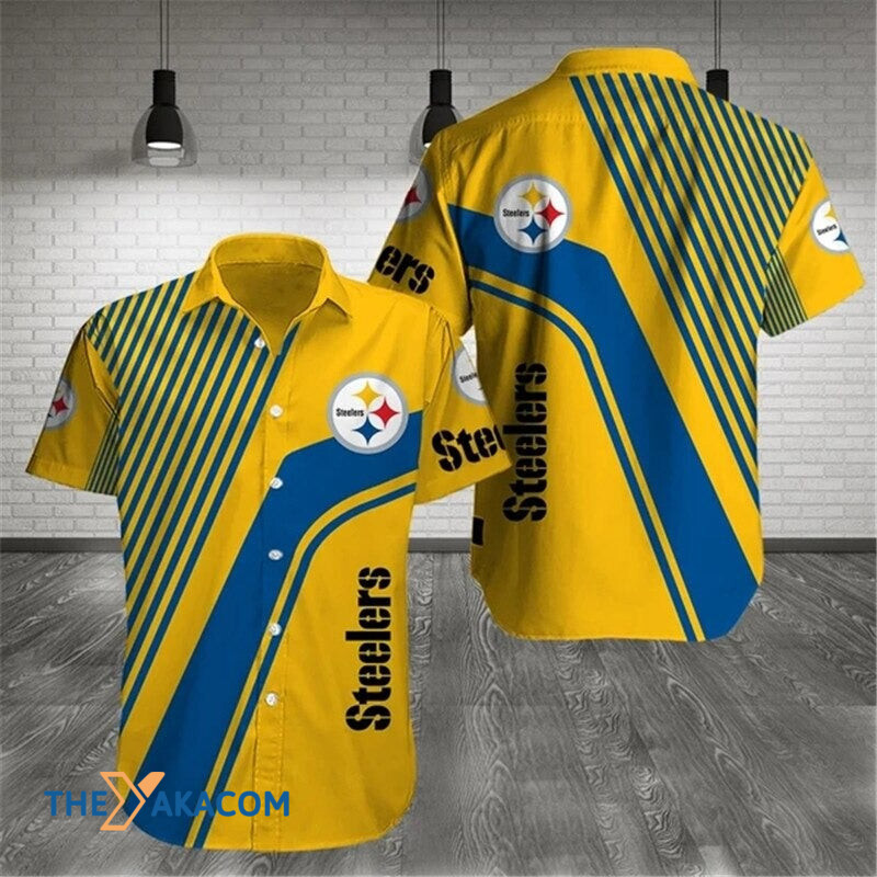 Pittsburgh Steelers Nfl Team Gift For Fan Pattern Stripe Short Sleeve Hawaii Shirt Ha105606