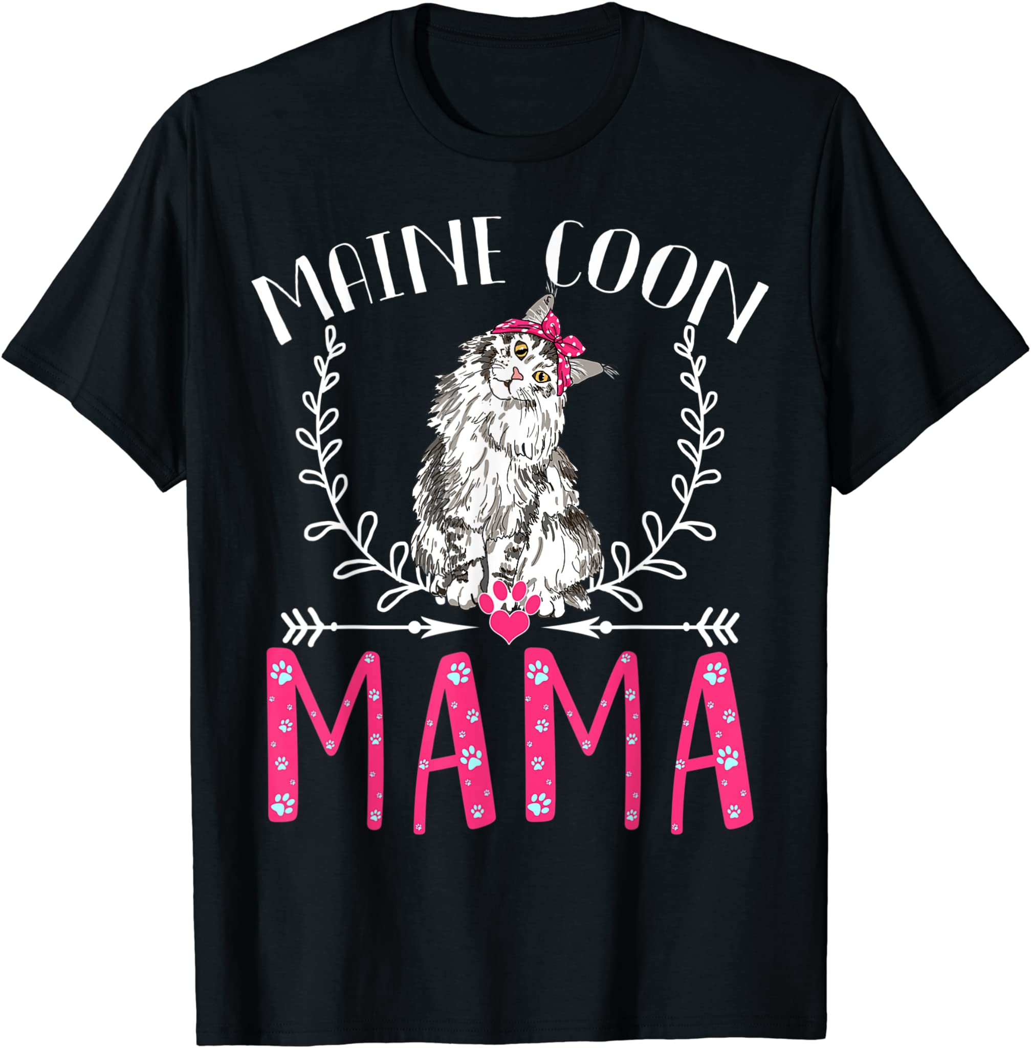 Cute Maine Coon, Funny Main Coon Mama Gift Womens Mother Day T-Shirt