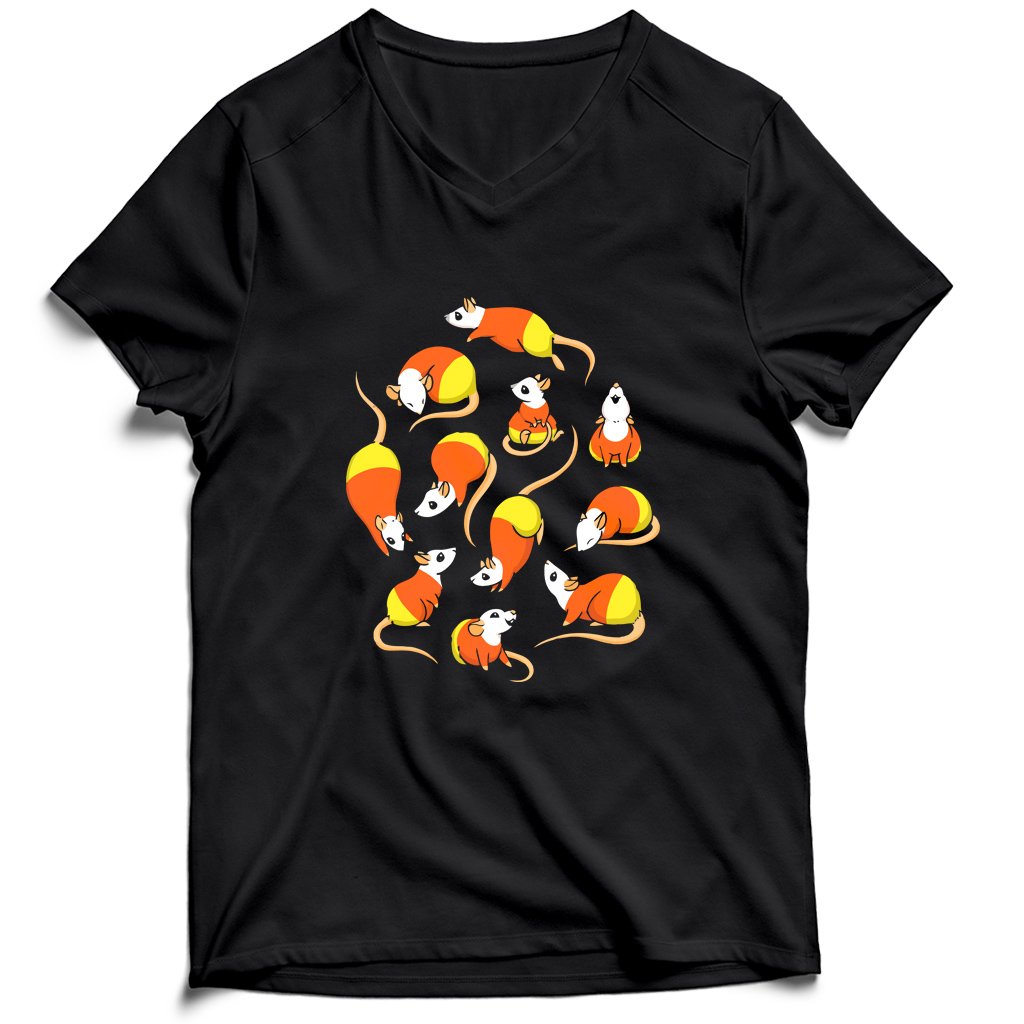 Candy Corn Rats Men’s V-Neck Tee T-Shirt