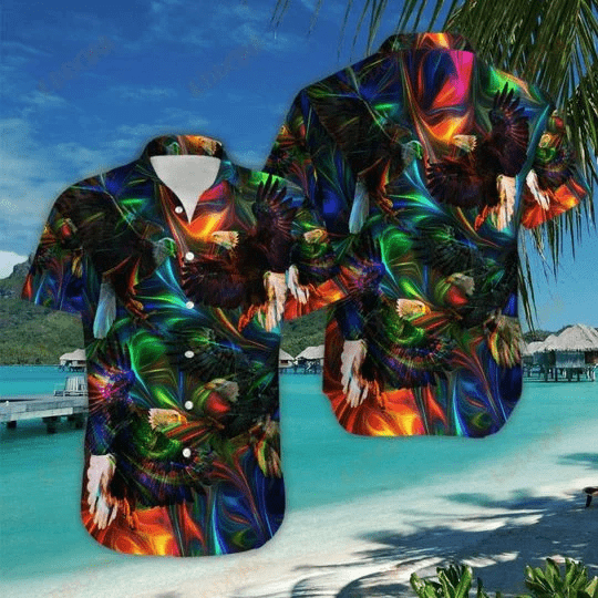 Cover Your Body With Amazing Eagle Rainbow Hawaii Aloha Shirts H Ha18555