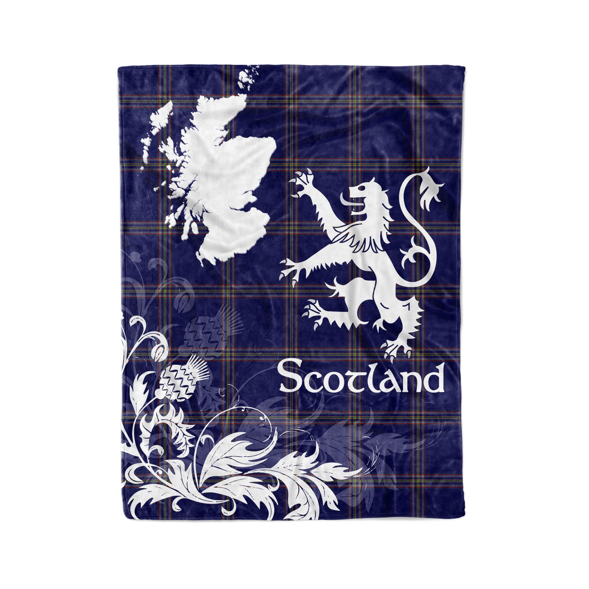 Tartan Plaid Fleece Blanket Tartan Blanket Thistle And Lion Scottish Clan Crichton Plaid Blanket