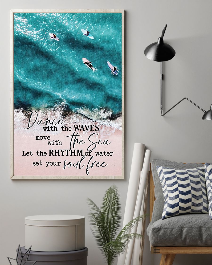 Surfing Dance With The Waves Vertical Canvas And Poster | Wall Decor Visual Art