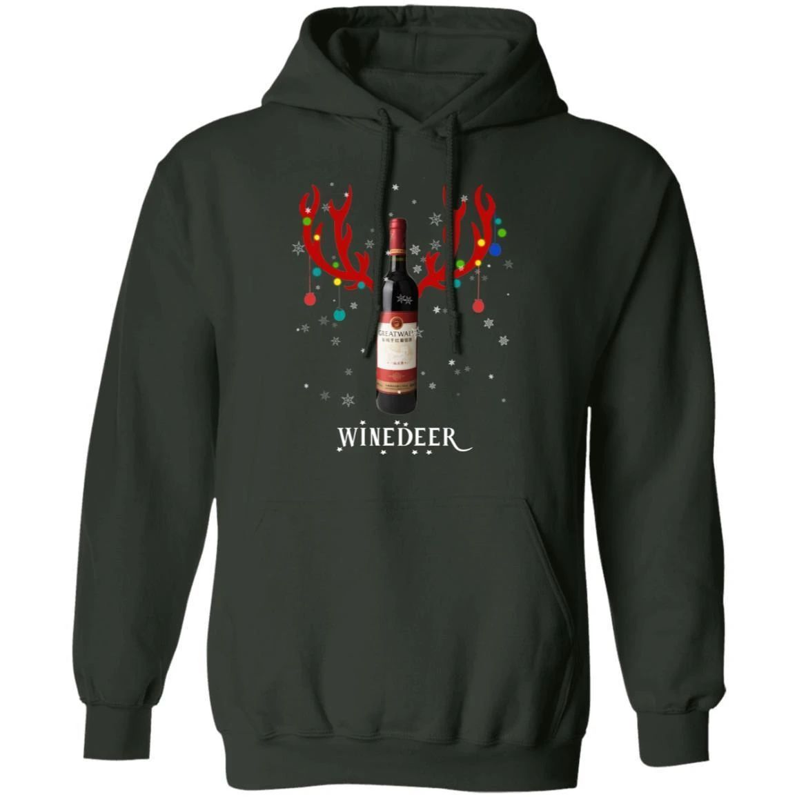 Winedeer Reindeer Great Wall Wine Hoodie Christmas Wine Hoodie Cool Xmas Gift