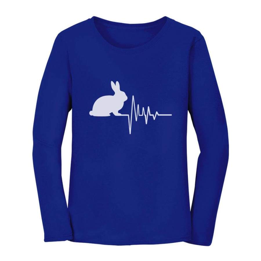 Rabbit Pulse Cute Easter Bunny Lovers Gift Idea Women Long Sleeve T-Shirt