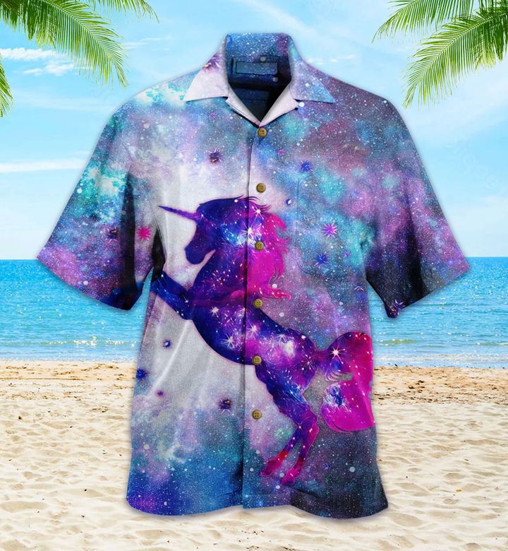 Galaxy Unicorn Colorful Hawaii Shirt Ha88214