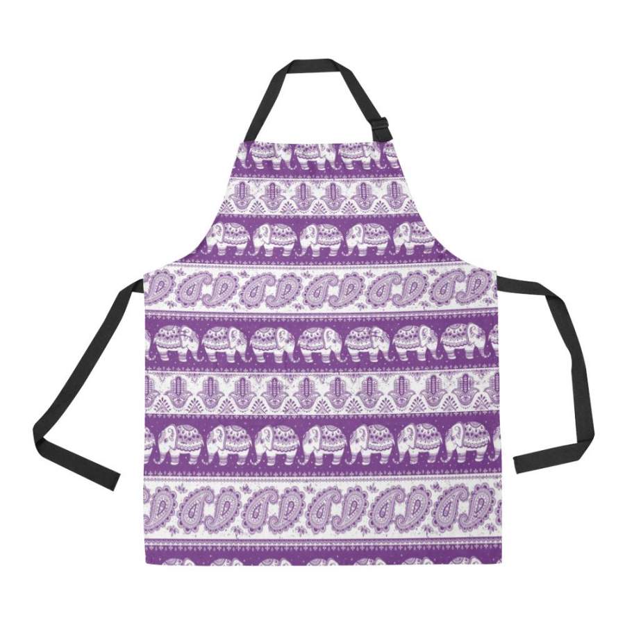 Elephant Paisley Hamsa All Over Print Apron