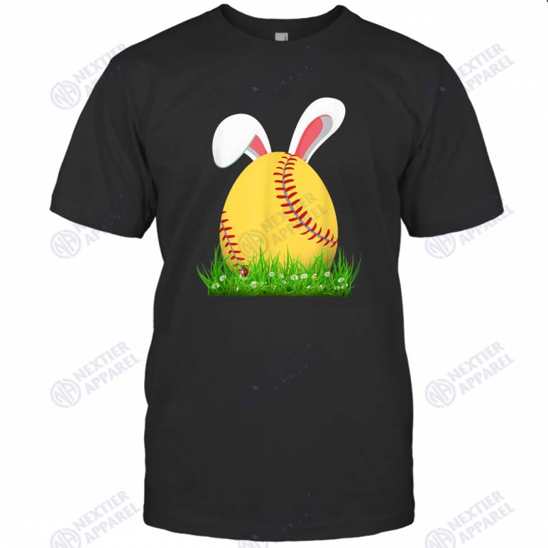 Cute Easter Softball Bunny Ears Egg Bunny Lover Gift T-shirt