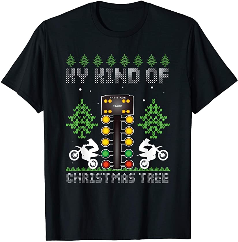 Ugly Christmas Tree Motocross Motorbike Dirt Bike Gift T-Shirt