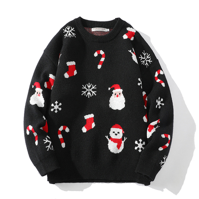 ZAZOMDE Christmas Knit Sweater Men Oversize Navidad Pullover Sweater Women Sweater Autumn Winter Couple Sweater Jacket Man Homme alx