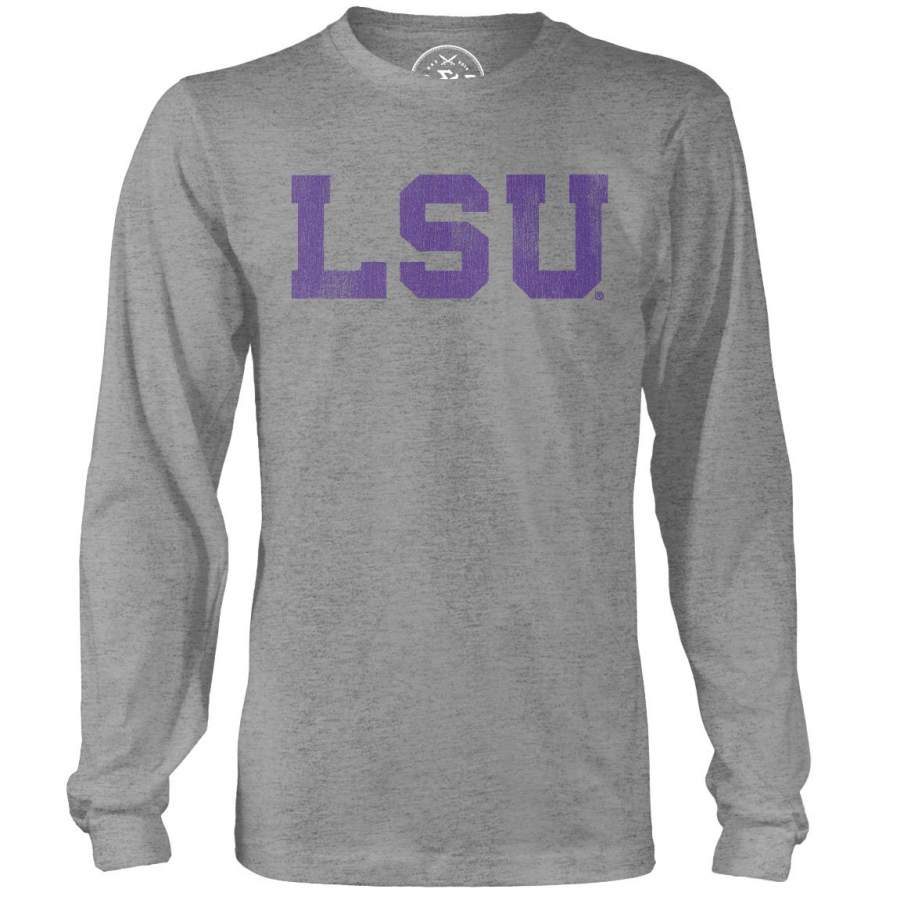 B&B Dry Goods LSU Tigers Athletic Block Long Sleeve T-Shirt – Grey