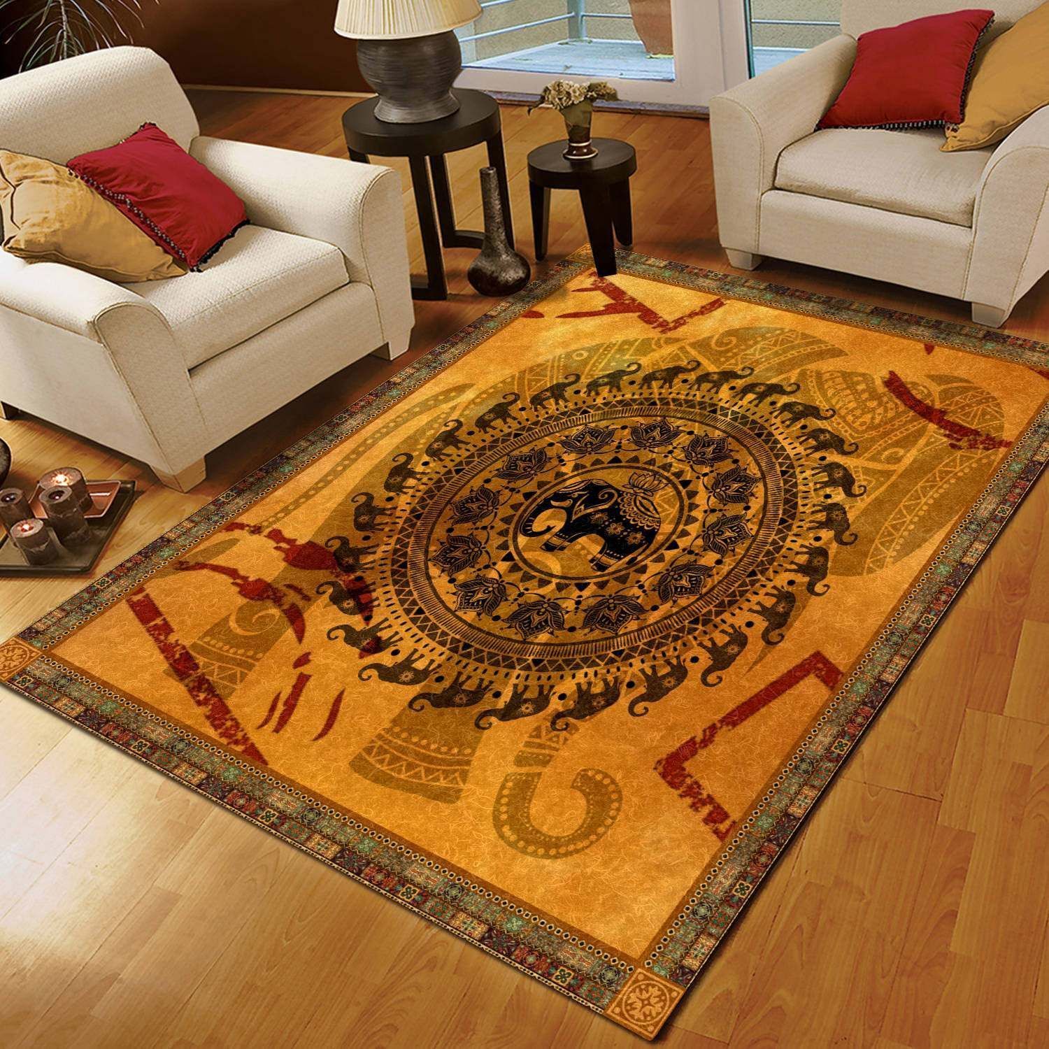 Bohemian Mandala Elephant Rug