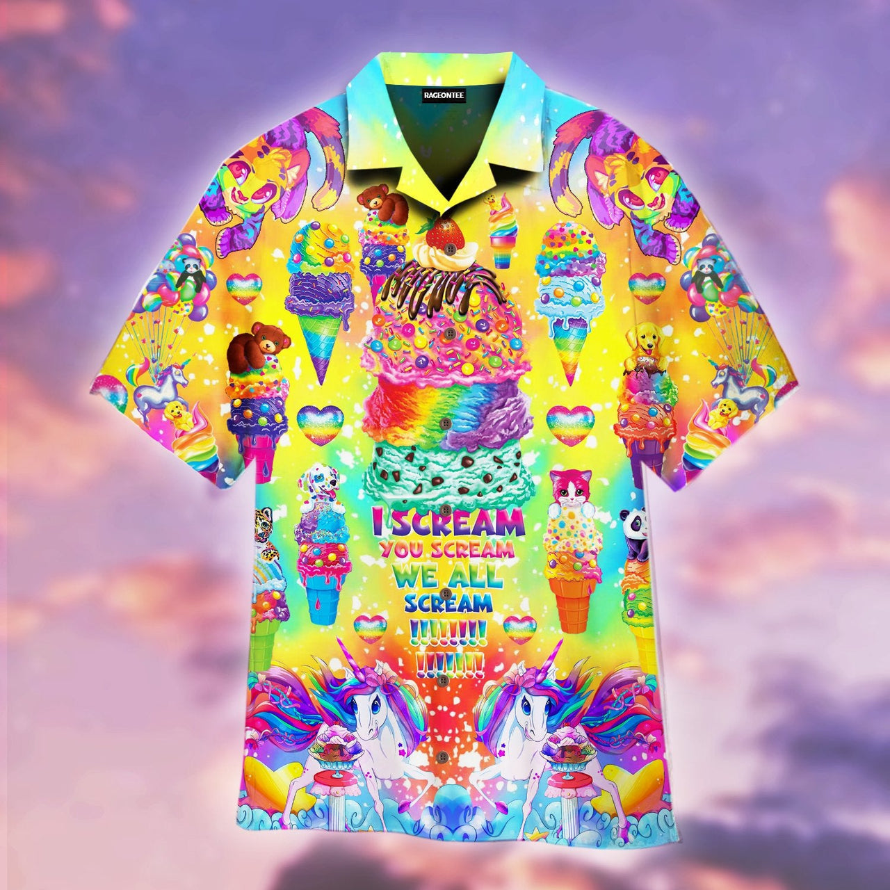 Colorful Rainbow Sweet Ice Cream Aloha Hawaii Shirts For Men Women Ha58247