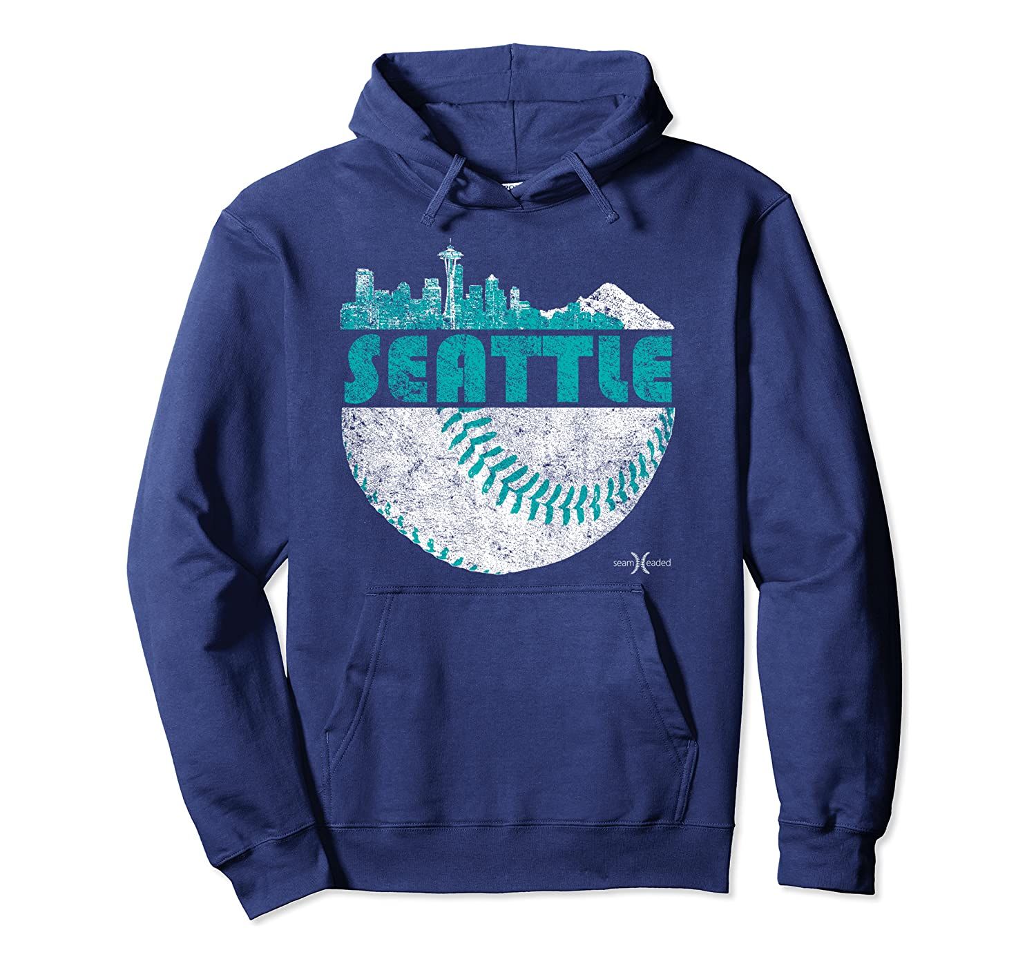 Vintage Seattle Baseball Skyline Pullover Hoodie, T-Shirt, Sweatshirt, Tank Top, Racerback, Dolman