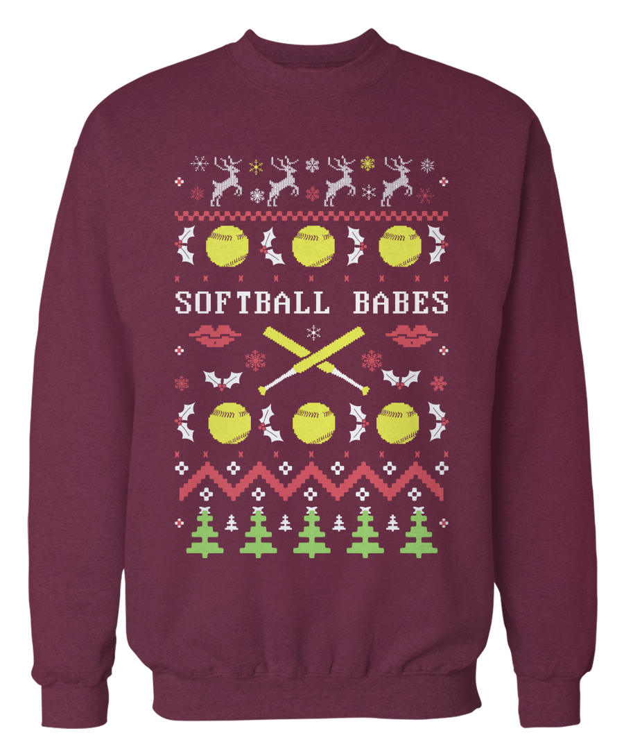 Softball Babes – Softball Ugly Christmas Sweater – Holidays