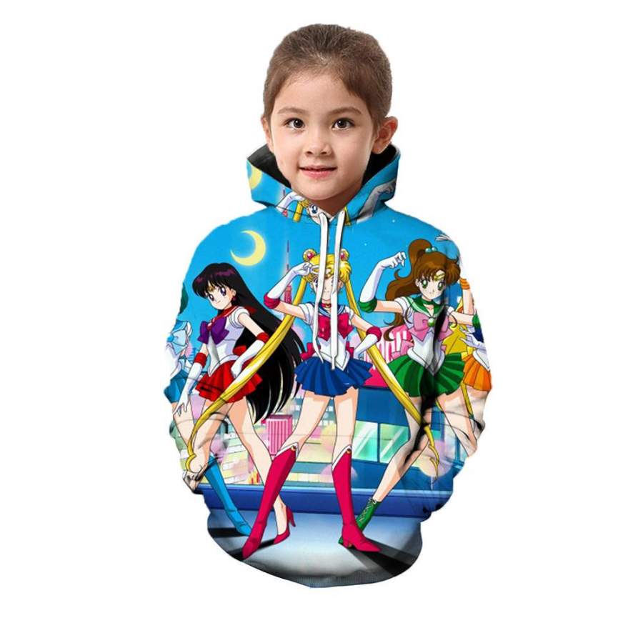 2019 Kids Sailor Moon 3D Hoodie Pullover Sweatshirt Fleece DecSer Team