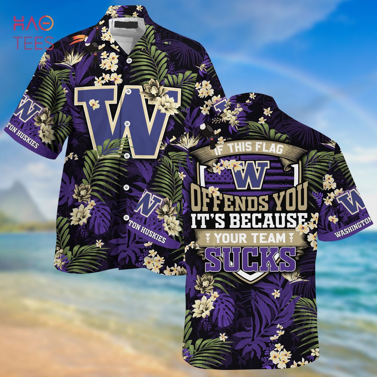 NCCA Washington Huskies Offends You Trendy Hawaiian Shirt Aloha Shirt