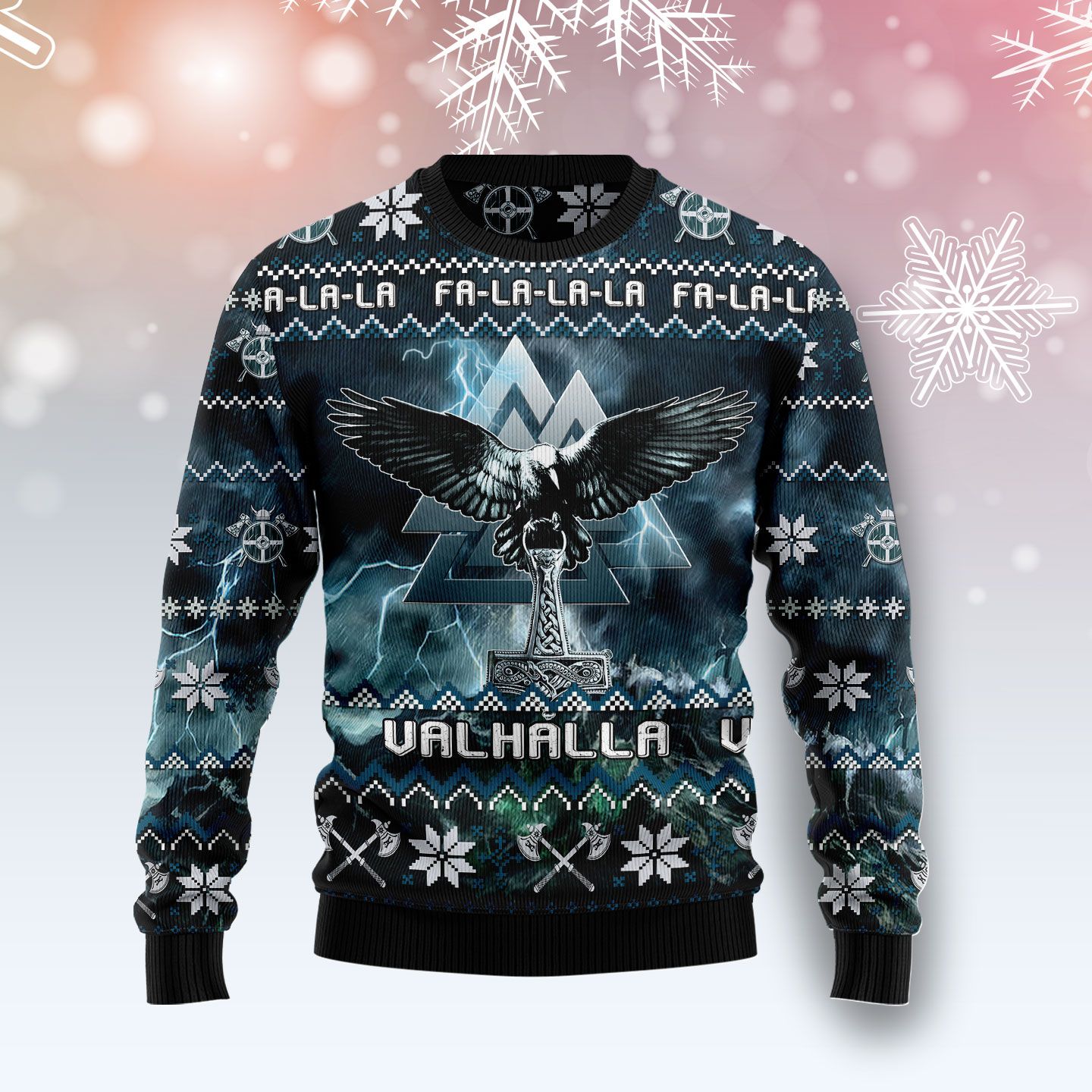 Viking Symbol Ugly Christmas Sweater | For Men & Women | Adult | Us4409