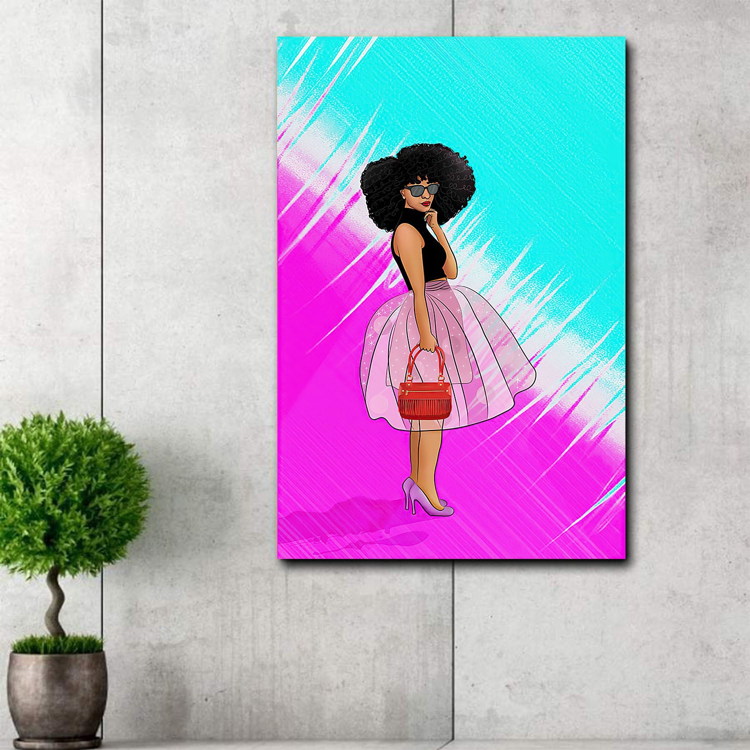 African American Poster Art Fashionista Melanin Popin Girl Living Room Bedroom Bathroom Home Decoration