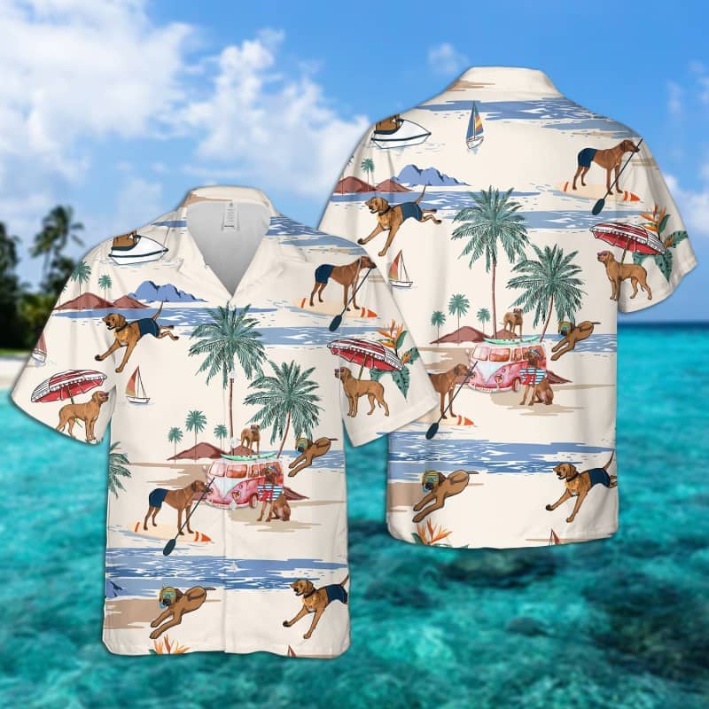 Rhodesian Ridgeback Summer Beach Hawaii Dog Short Sleeve Hawaii Shirt Ha24413