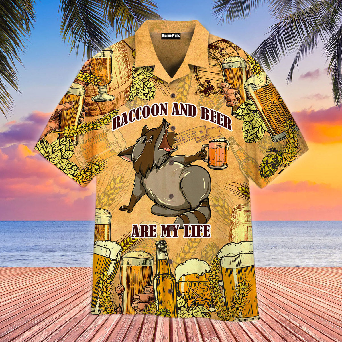 Raccoon And Beer Are My Life Aloha Hawaii Shirts For Men Women Ha43997