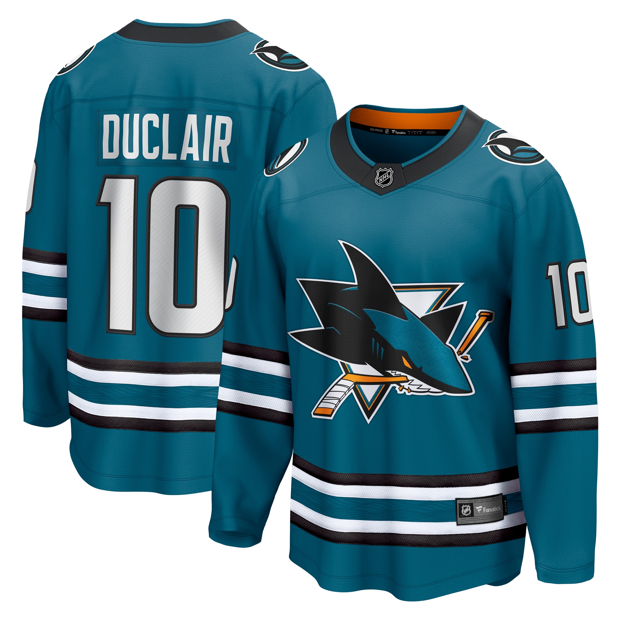 Men's San Jose Sharks Anthony Duclair Teal Home Breakaway Jersey