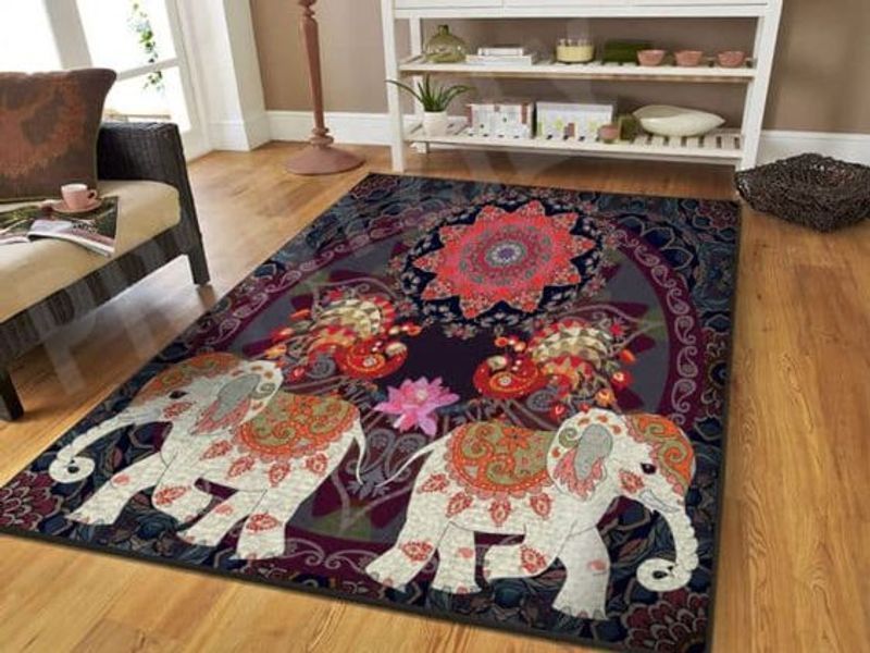 Beautiful Elephants Mandala CLH2211008R Rug