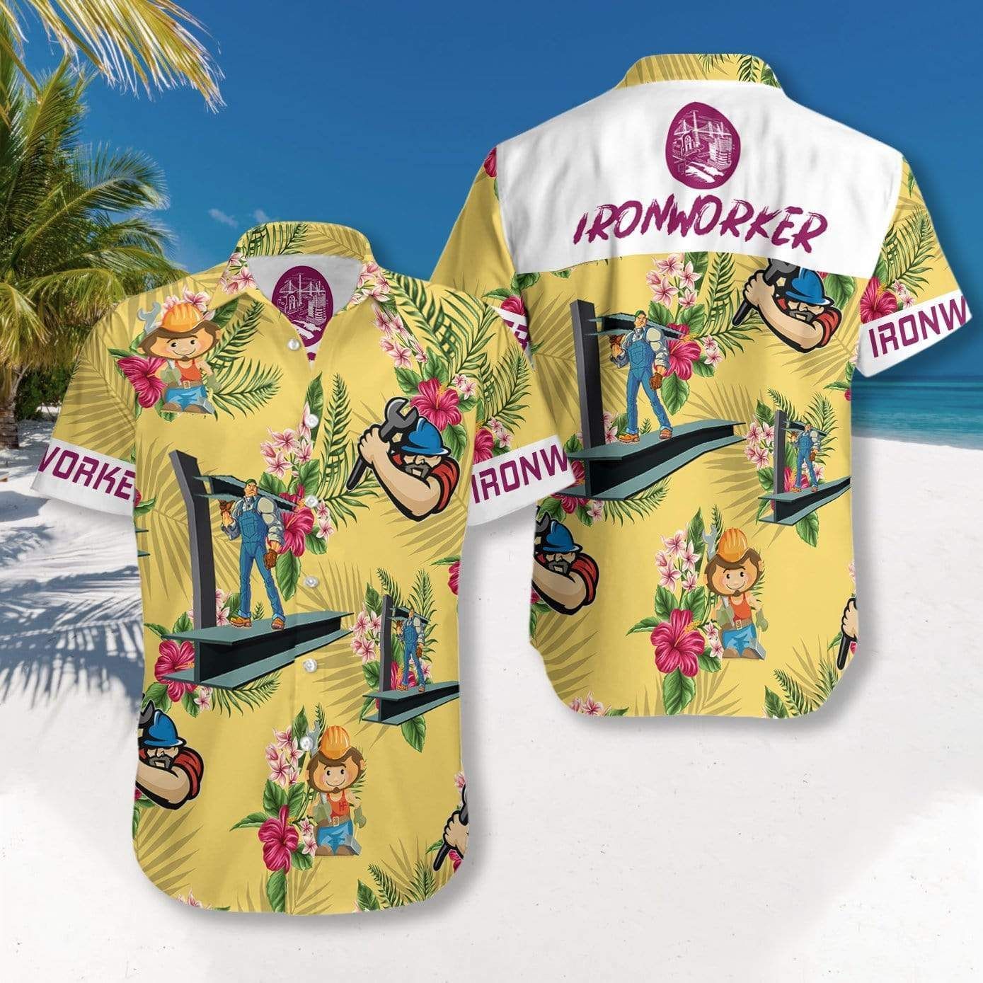 Order Ironworker Yellow Hawaii Aloha Shirts H Ha83727