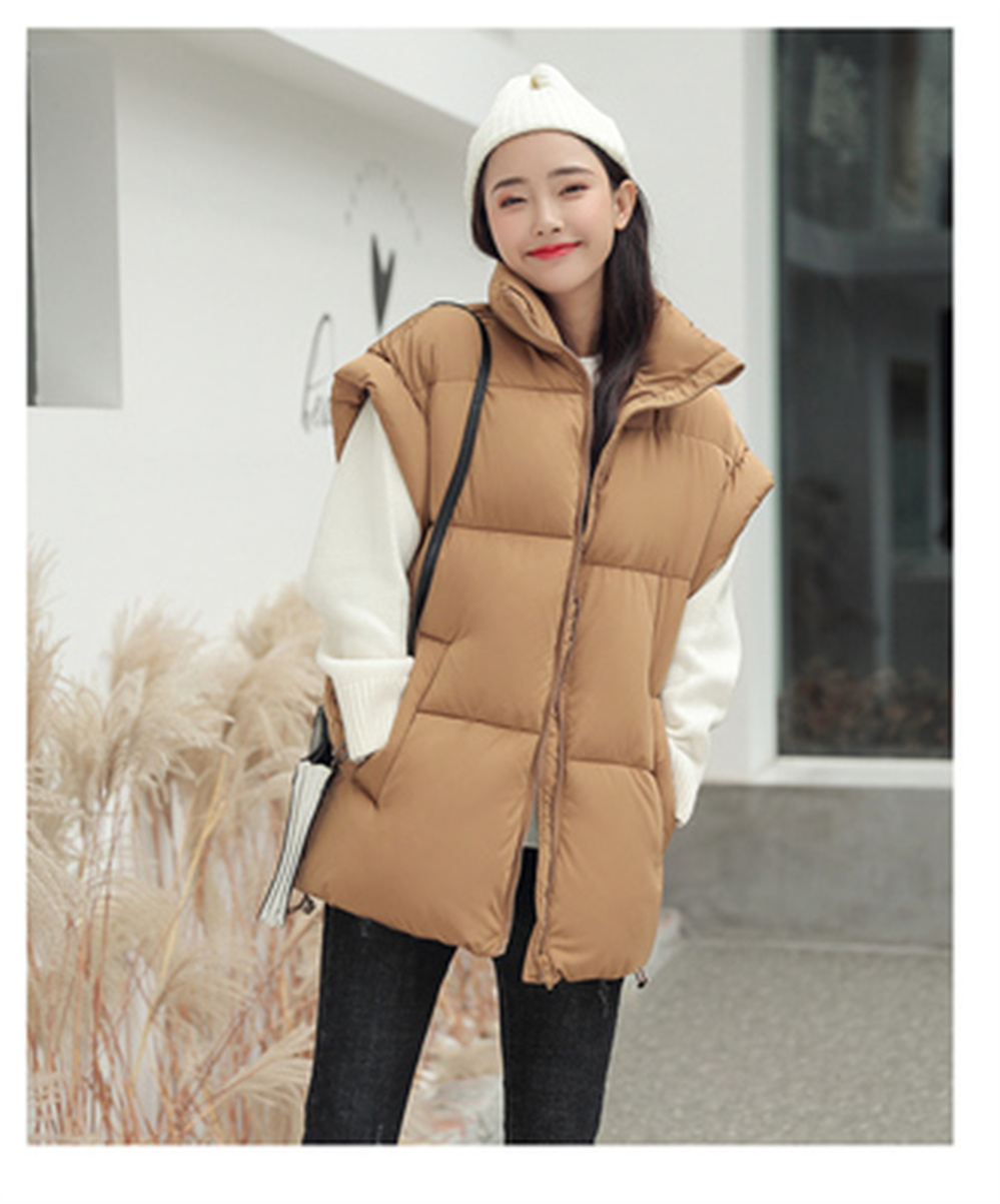 2021 New winter Fashion Vest Woman Jacket Waistcoat Loose Warm Ladies Vest Thick Sleeveless Down Cotton Vest Female Solid H224 alx