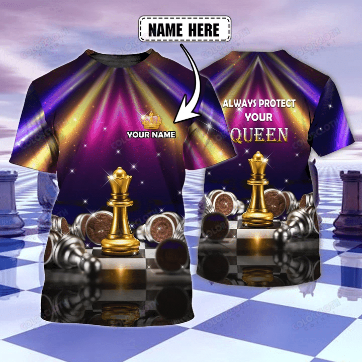 Personalized Name Chess Queen 3D T-Shirt TY017002