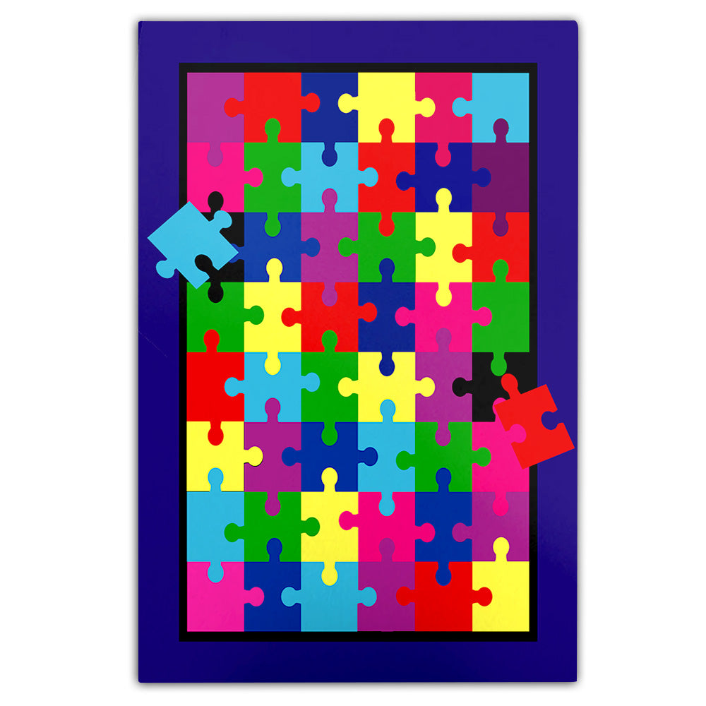 Big Autism Color Puzzle 9Basic Rectangle Rug
