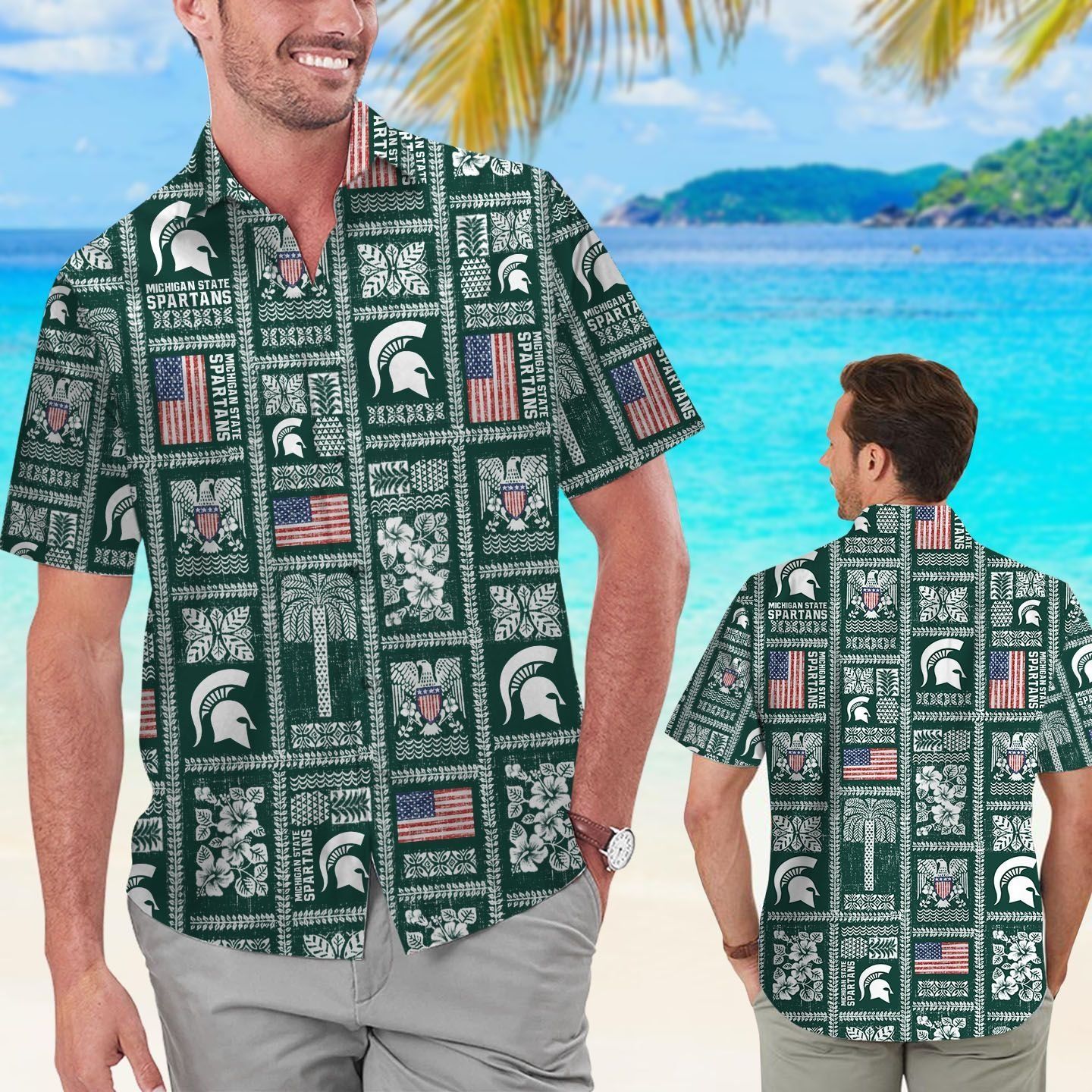 Michigan State Spartans Summer Commemorative Tropical Hawaiian Shirt