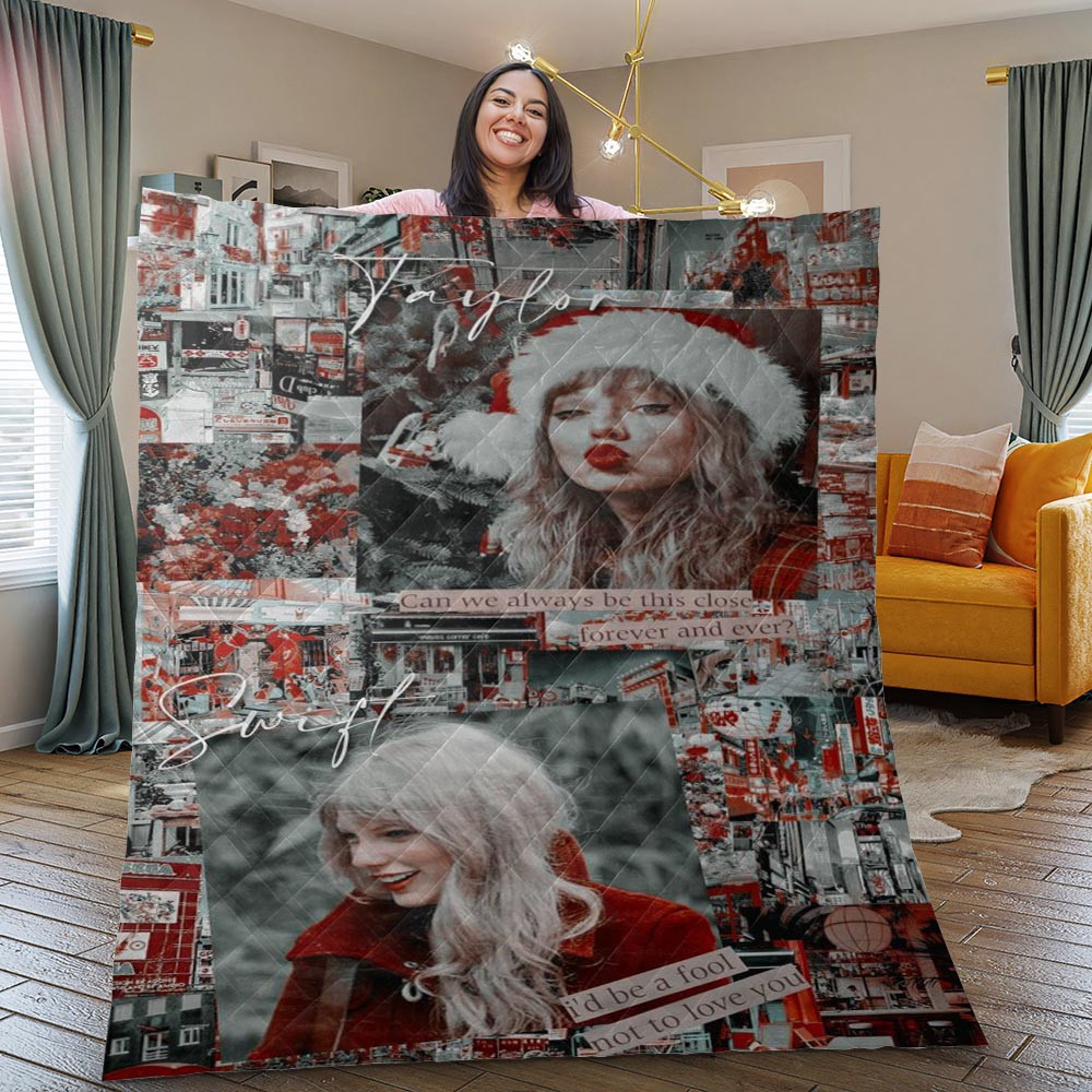 Taylor Swift Lover Merry Christmas Quilt Blanket, Taylor Swift Music For Fans Quilt Blanket