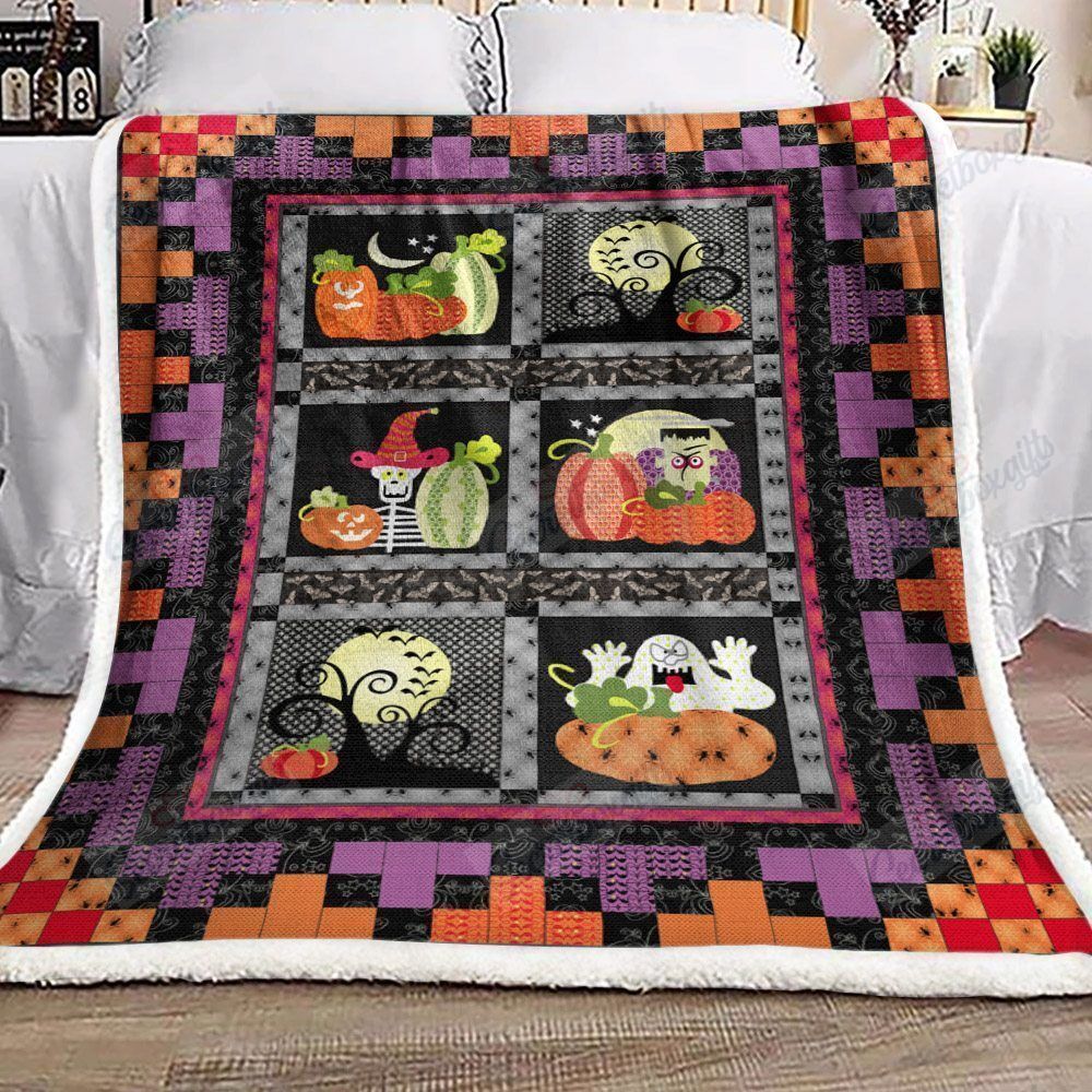 Halloween Pumpkin And Moon Gs-Cl-Ld2906 Fleece Blanket