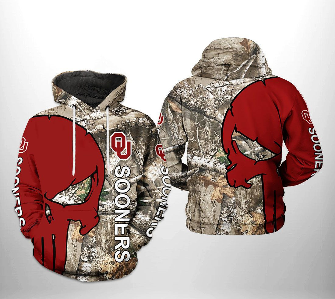 Oklahoma Sooners Ncaa Camo Veteran Hunting Hoodie & Zip Hoodie