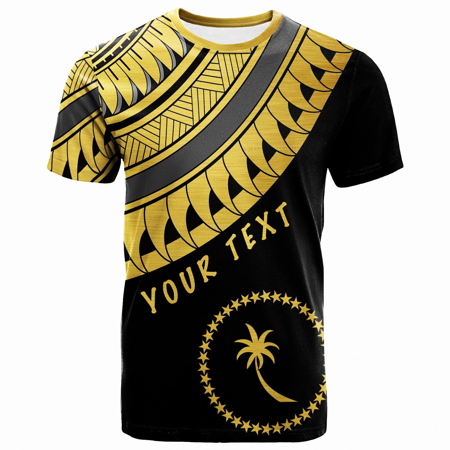 Chuuk Custom Personalised T-Shirt -Ginger Lei Gold Pattern- BN20