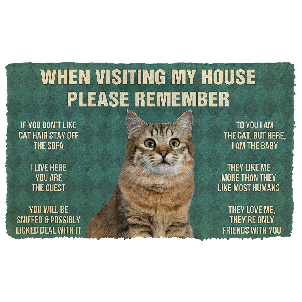 Gearhumans 3D Please Remember Pixiebob Cats House Rules Custom Doormat