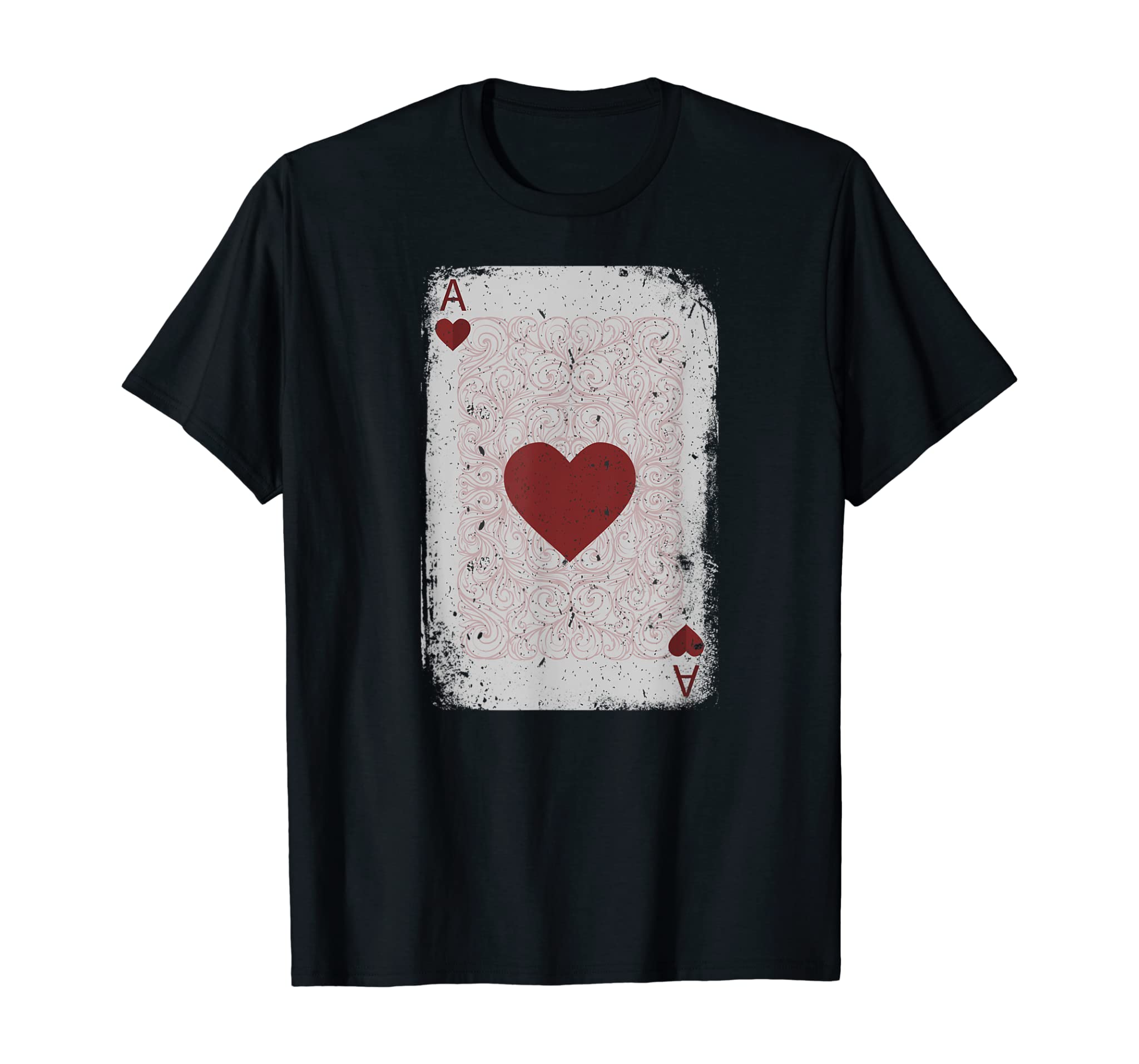 Vintage Distressed Ace of Hearts Poker Playing Card T-Shirt