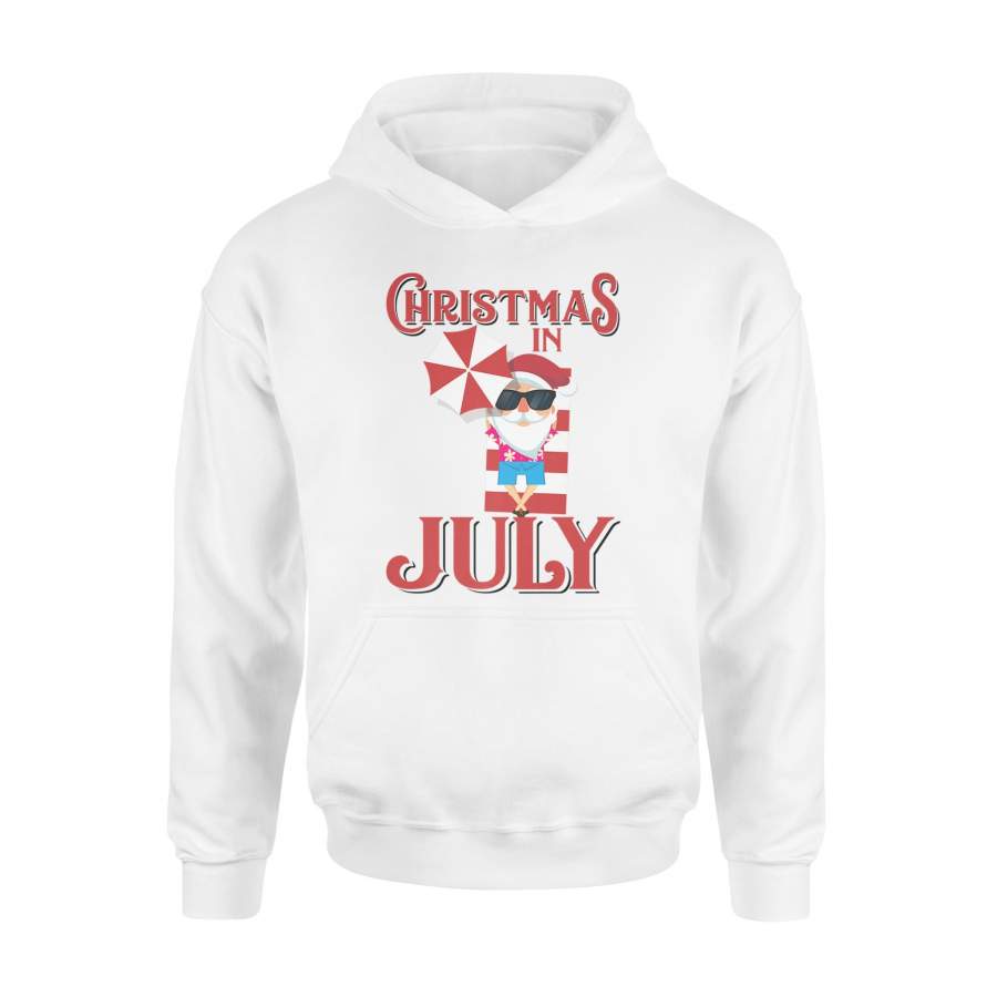 Christmas In July Cute Beach Santa Claus Gift Hoodie