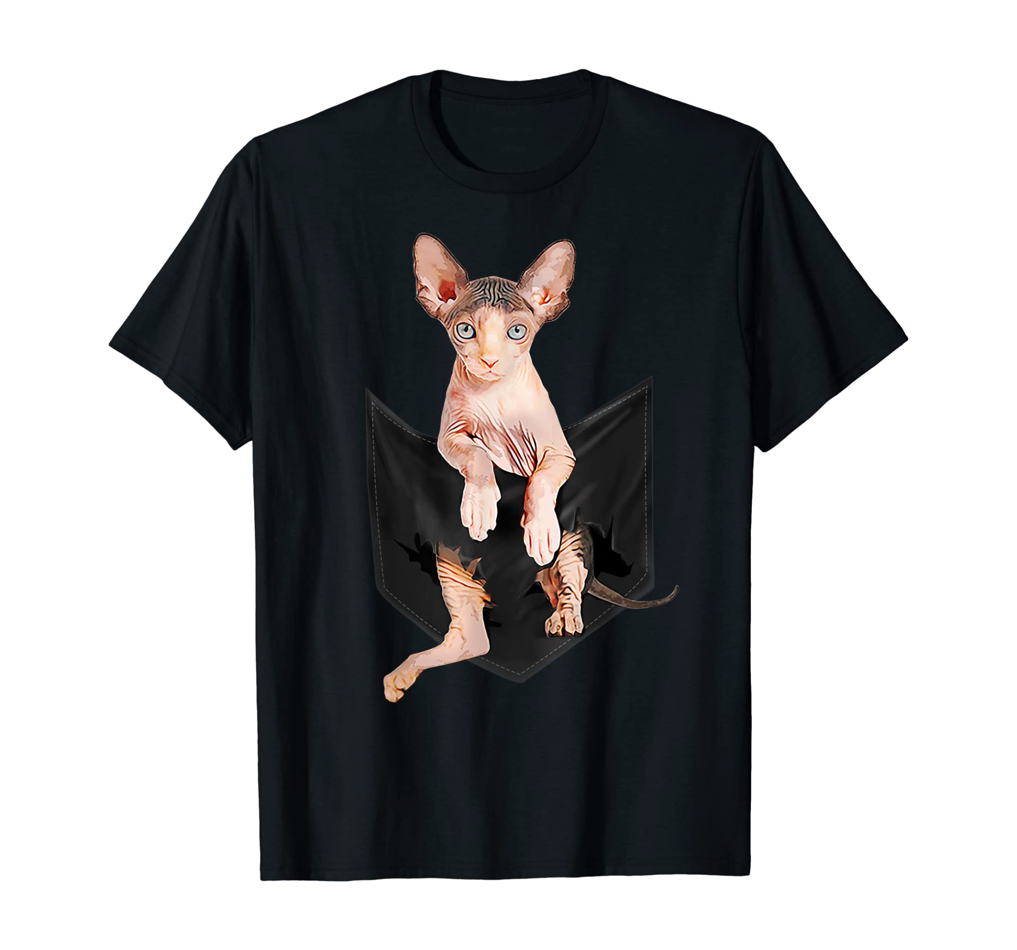 Sphynx Cat in Pocket Cats Tee Shirt Gifts