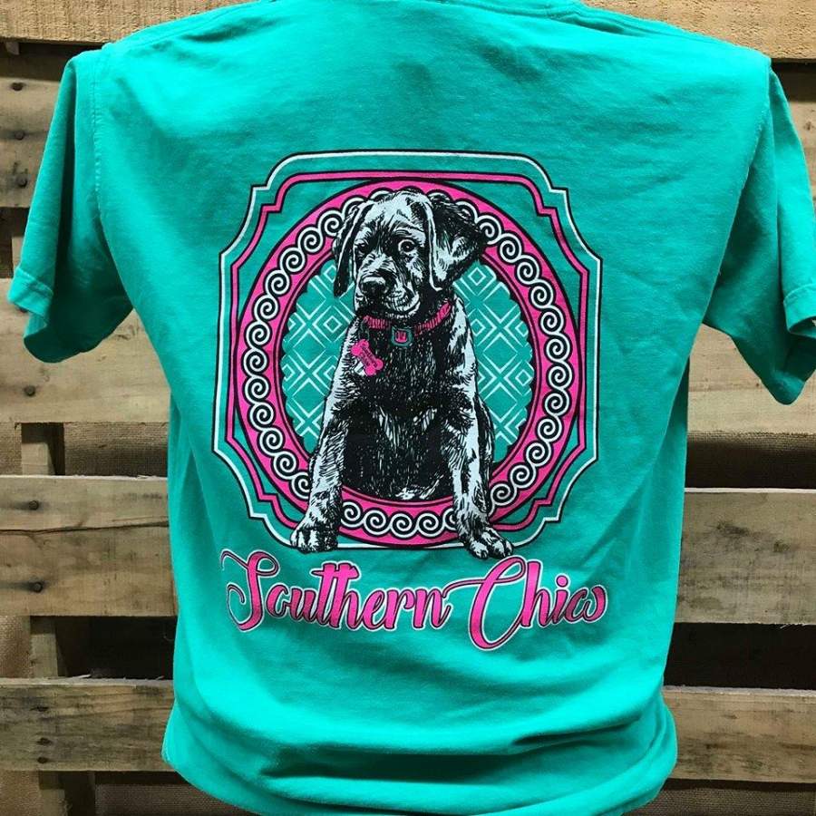 Southern Chics Puppy Lab Dog Comfort Colors Bright Unisex T Shirt