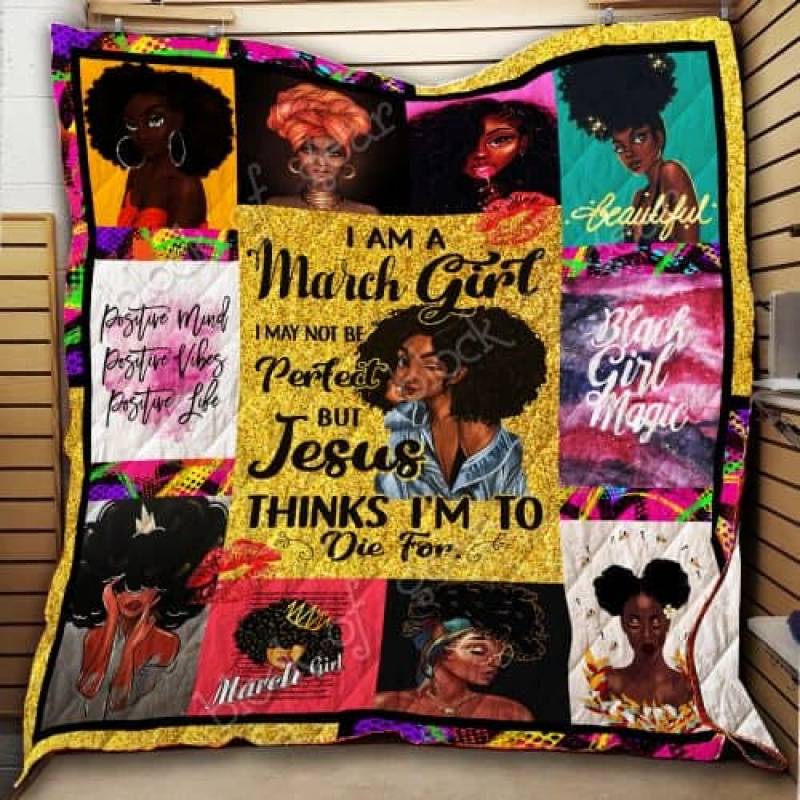 March Girl – Black Queen Quilt THH768 Block Of Gear™