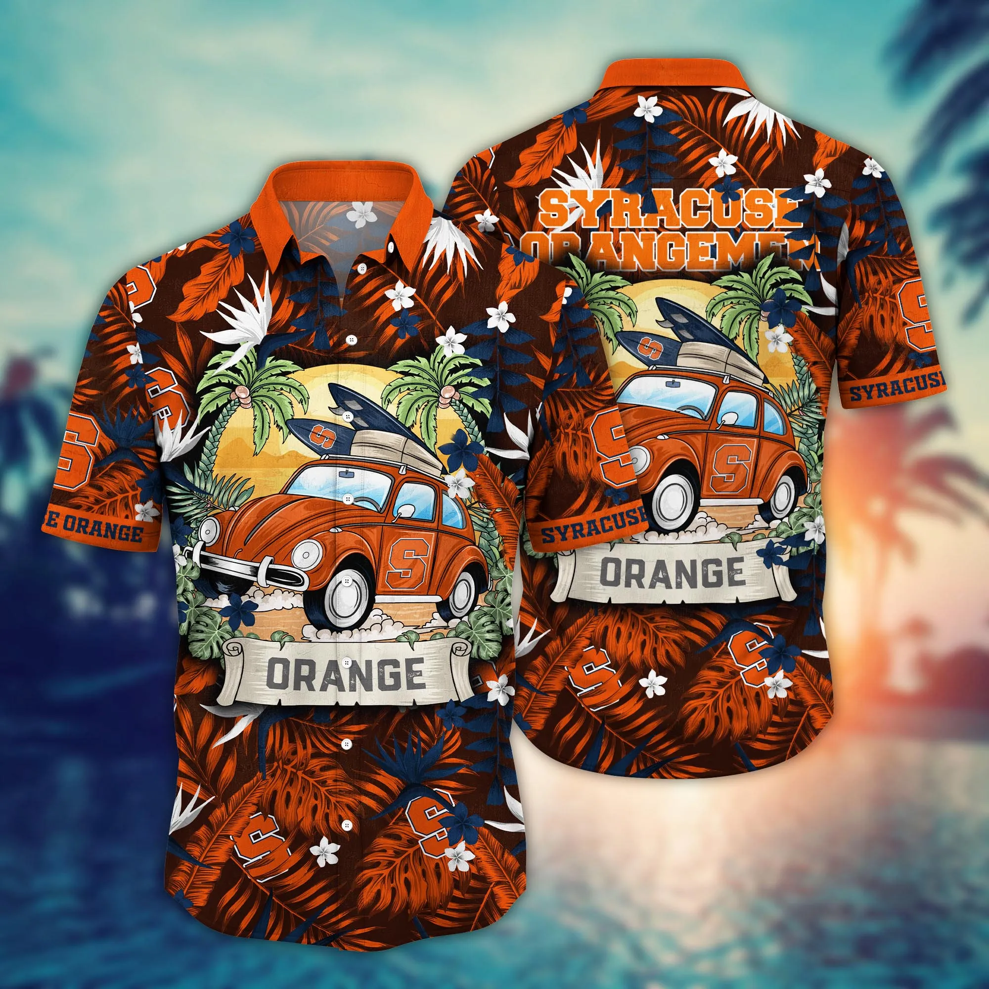 Syracuse Orange NCCA Hawaiian Shirt Sunburntime Aloha Shirt