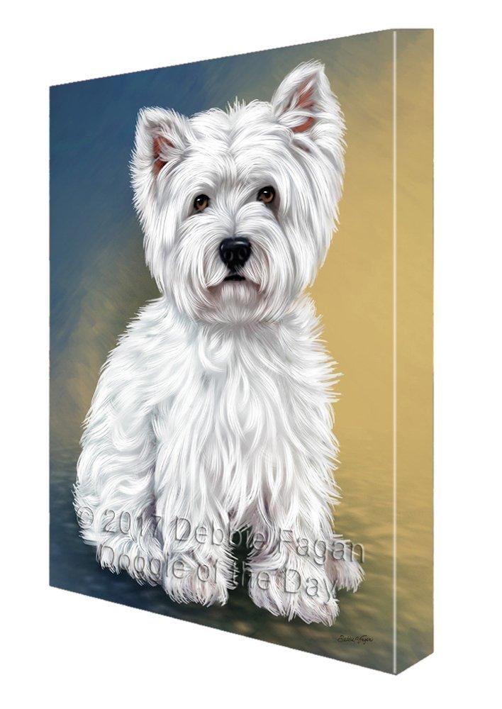 West Highland Terriers Puppy Dog Painting Printed On Canvas Wall Art Signed